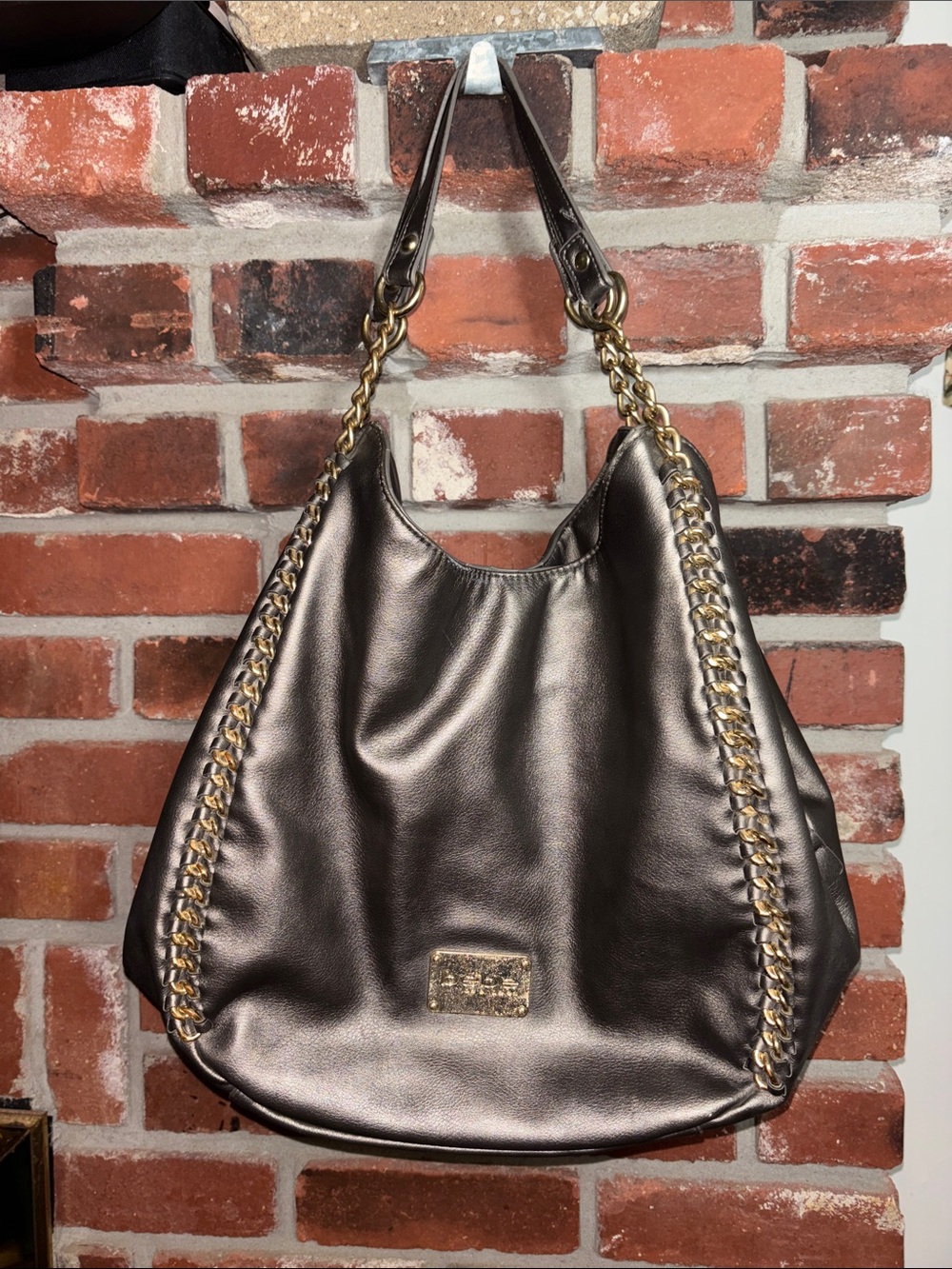 Y2K bebe Colette Triple Entry Hobo with Gold Chain Trim Vintage Purse